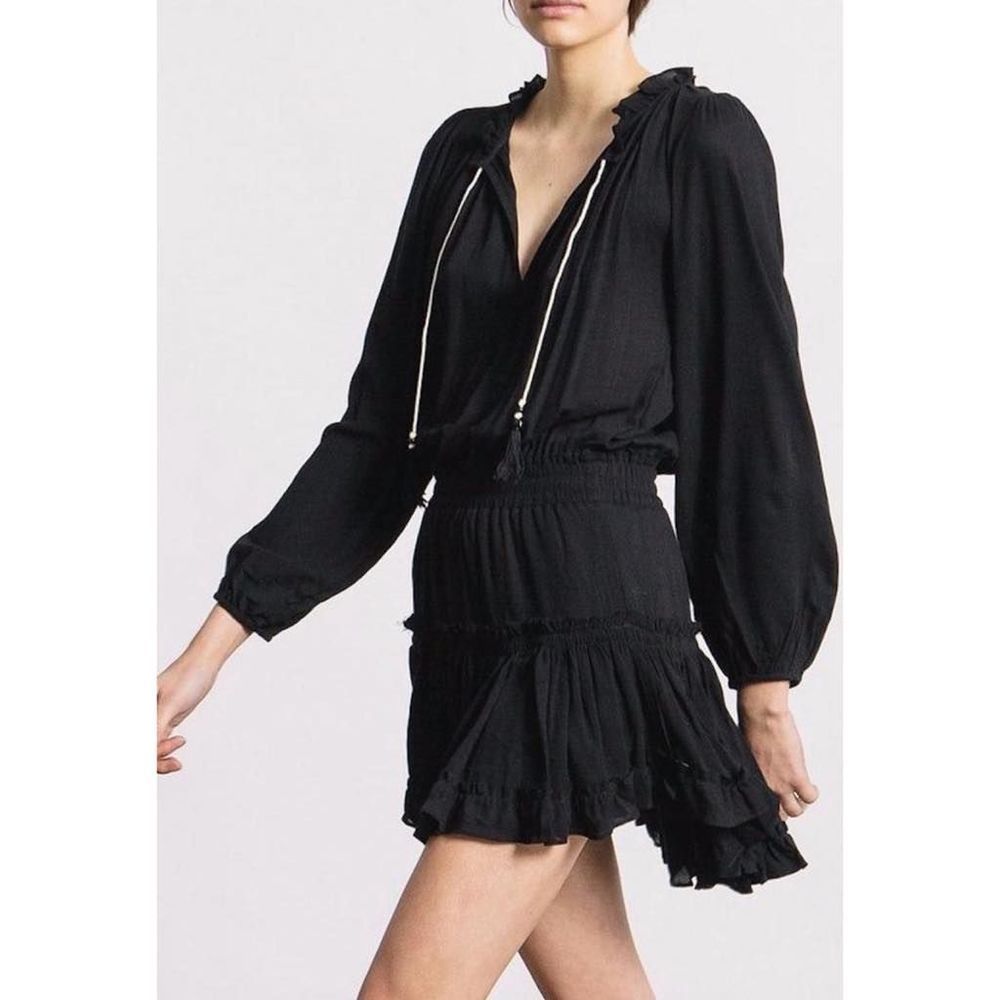 Misa Los Angeles Black Long-Sleeve Mini Dress
